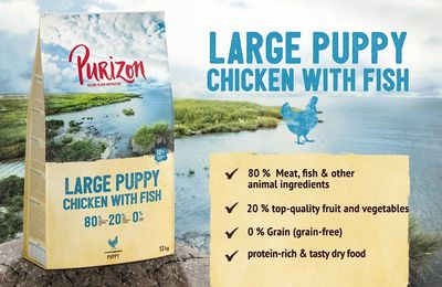 Purizon Puppy, cibo per cani di taglia grande - Senza cereali, al pollo e pesce