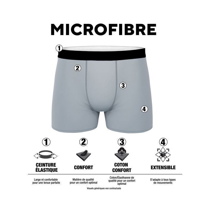 Serge Blanco Boxer Homme  Caleçon Homme - Gris  (Lot de 3)