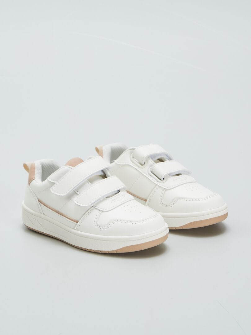 Sneakers met klittenbandsluiting - WIT