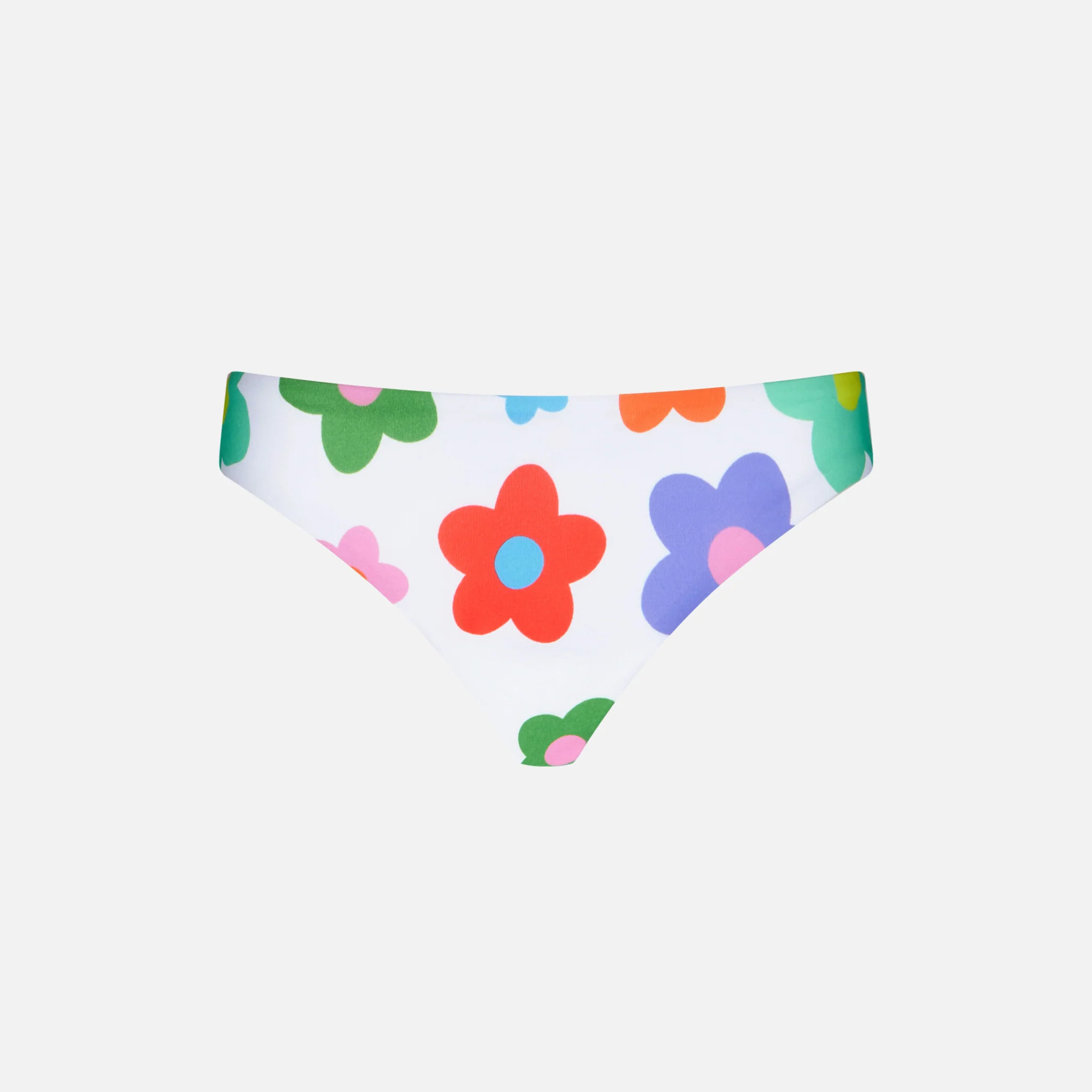 Braguitas de baño para niñas con estampado floral.