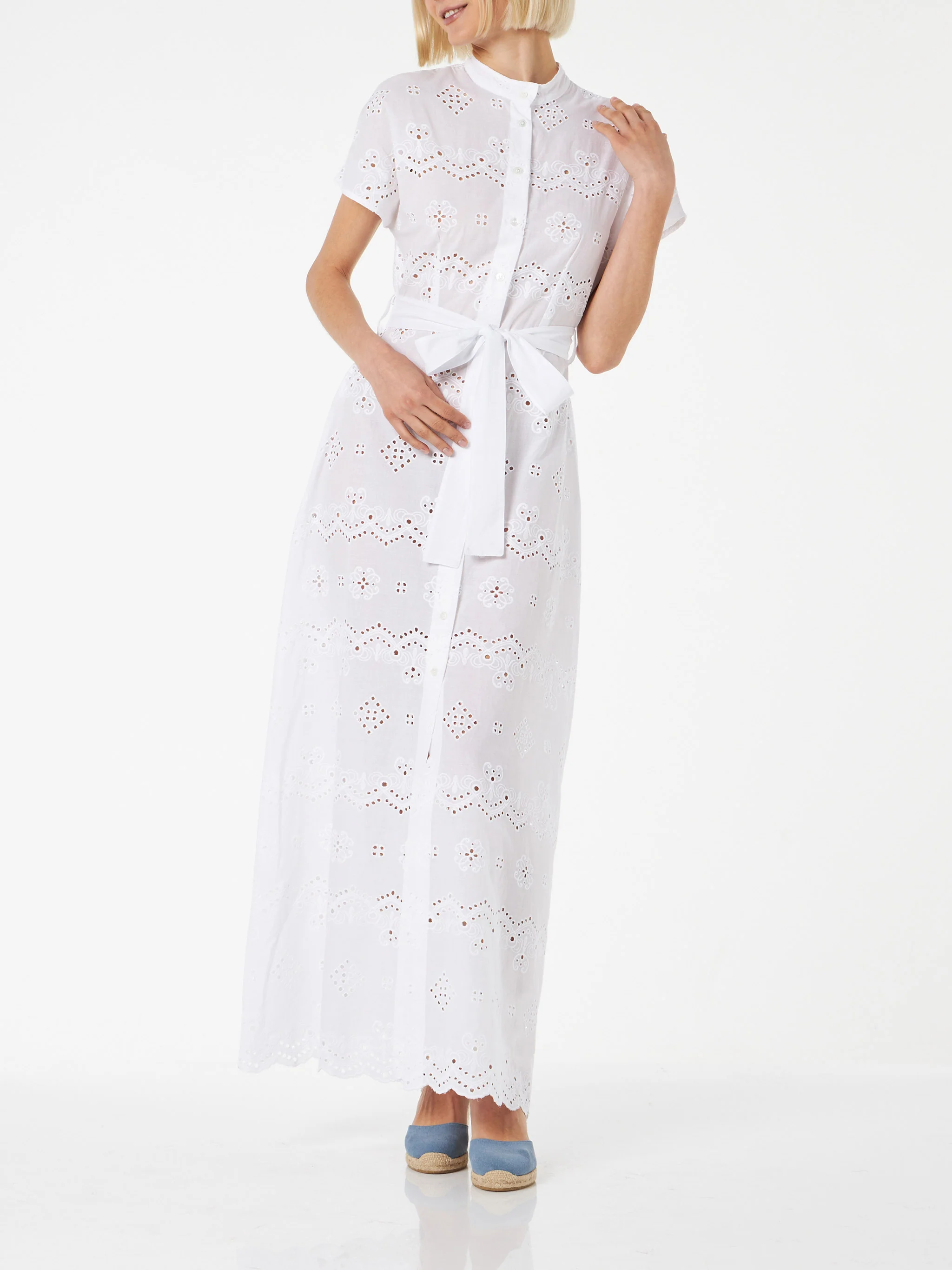 Witte Sangallo-jurk voor dames