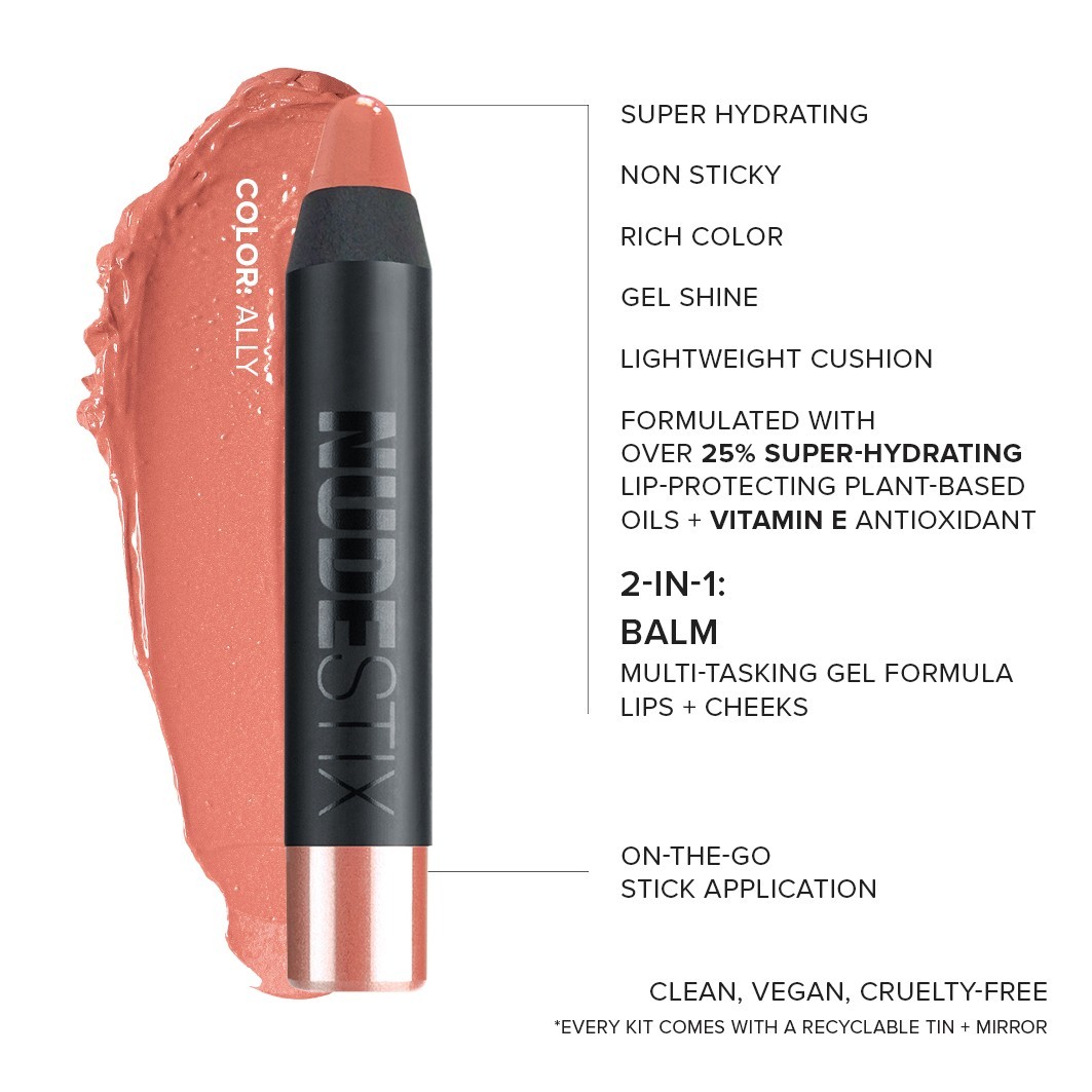 Nudestix lūpu krāsas mini dibinātāja komplekts - 1 gab.