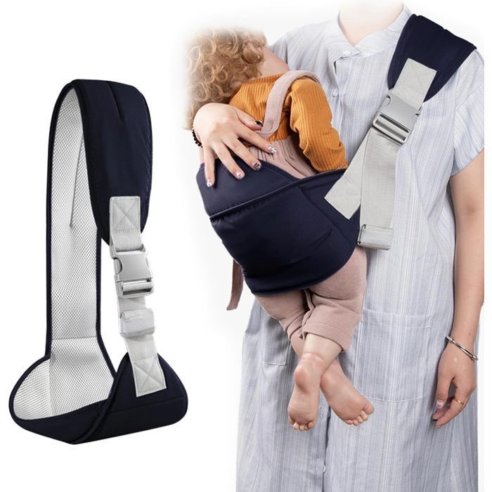 Portabebés con correas ajustables - 80 g - Portabebés lateral para recién nacidos hasta 36 meses, hasta 15 kg - Azul
