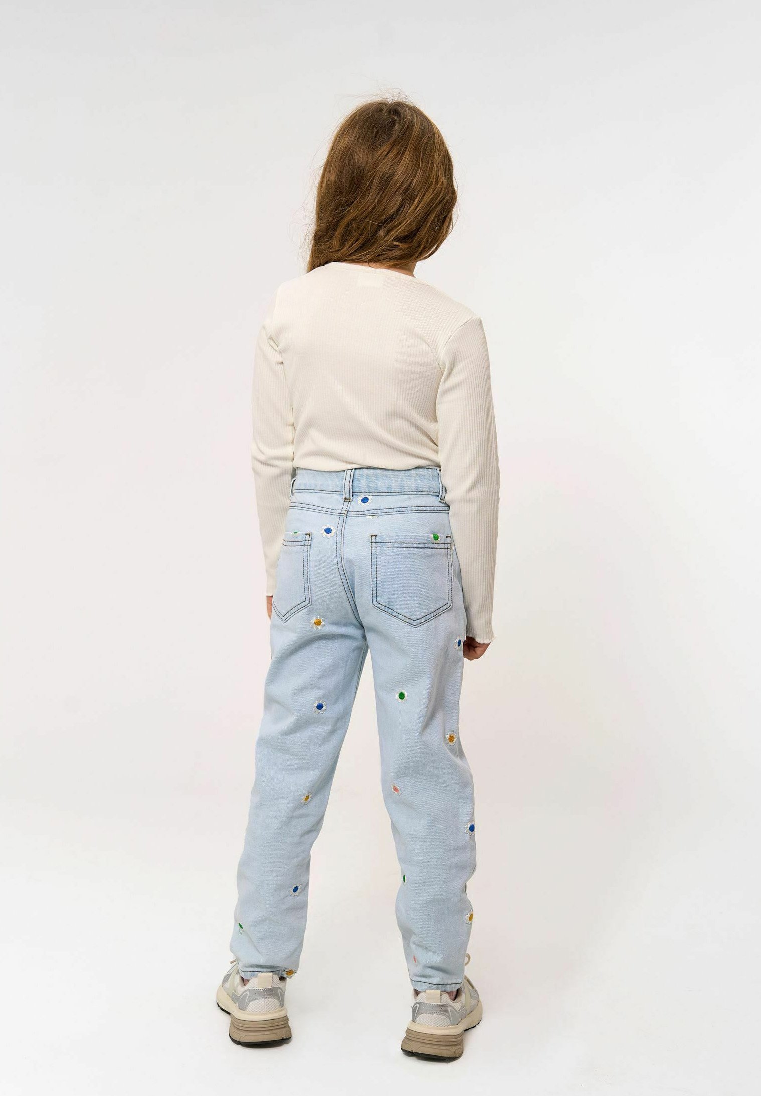 nuovi PORSCHA MOM FIT - Jeans dalla vestibilità rilassata - denim azzurro ricamato