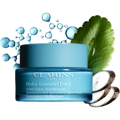 Clarins Hydra-Essentiel hidratantna i umirujuća krema, krema za lice za ponovno učvršćivanje s hijaluronskom kiselinom 50 ml