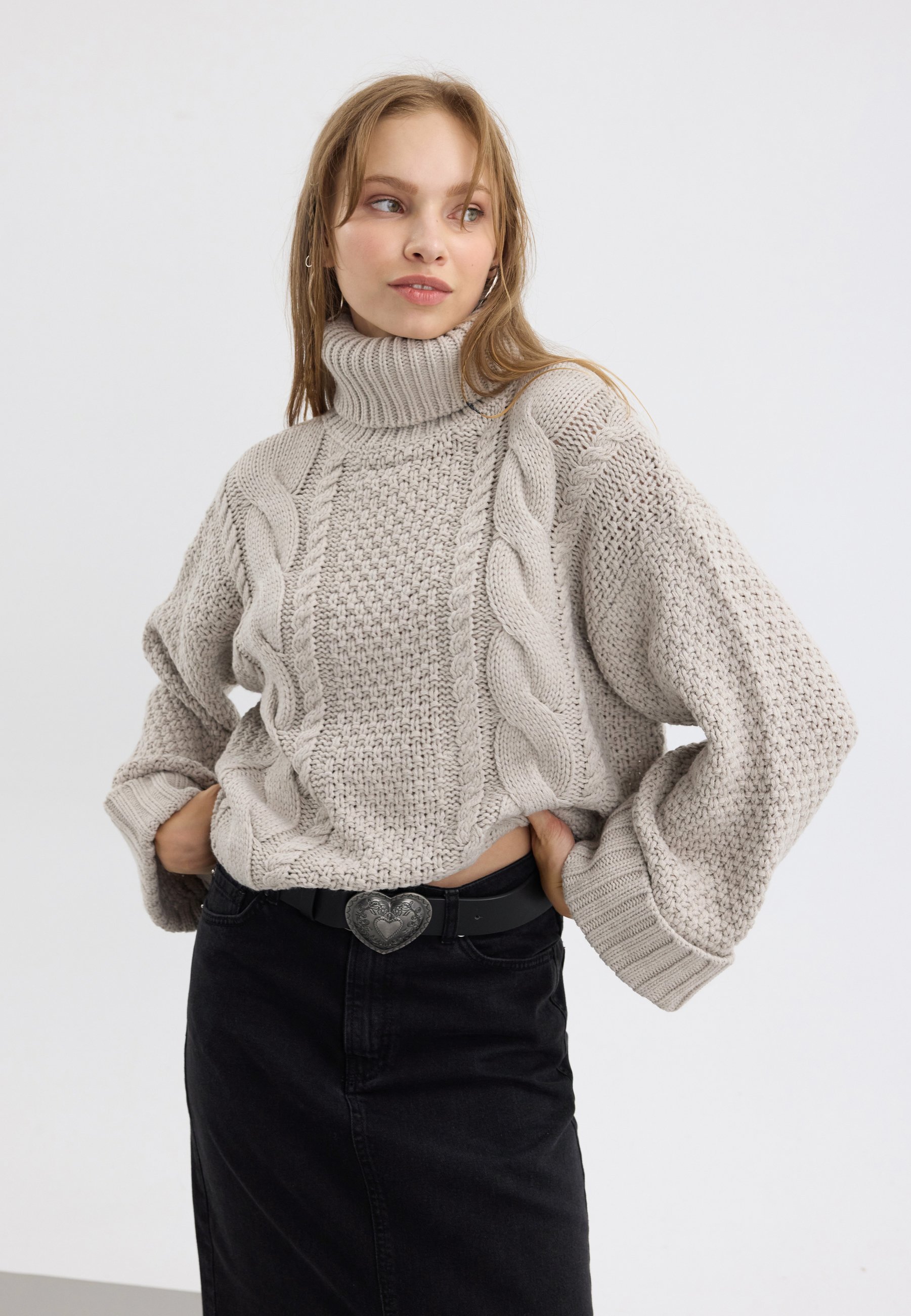 Pull Even&Odd - beige chiné
