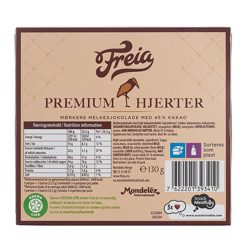 Freia Premium hartjes 130 g