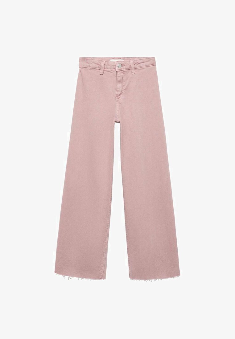 Mango Kids spijkerbroek met lage gerafelde zoom voor tieners - flared jeans - roze