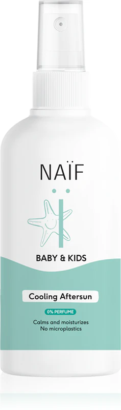 Spray pós-sol refrescante Naif Baby & Kids para bebês e crianças.