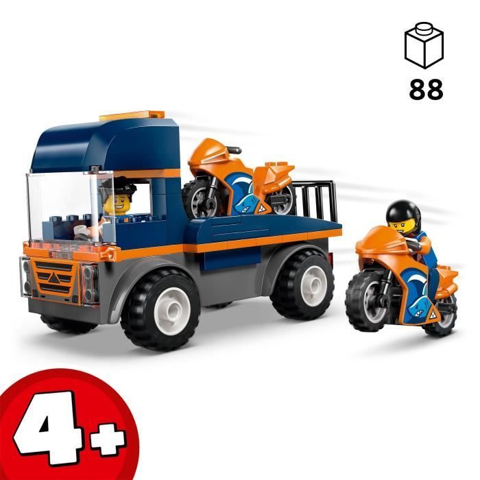 LEGO City 60491 Moottoripyöränkuljetusauto - Rakennuslelu 4+ - Lahjaidea