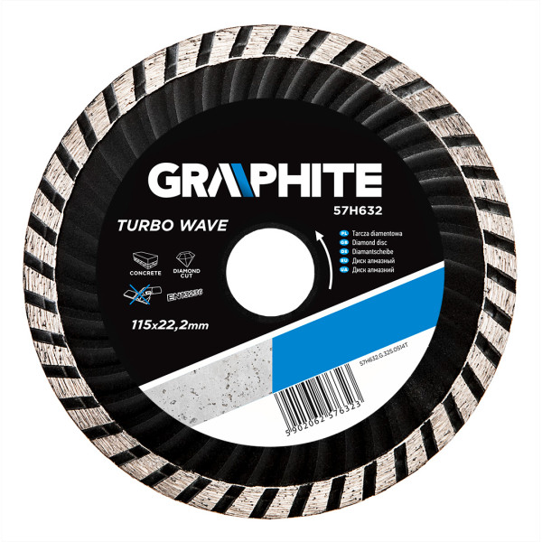 Tarcza diamentowa 115x22.2mm turbo GRAPHITE 57H632