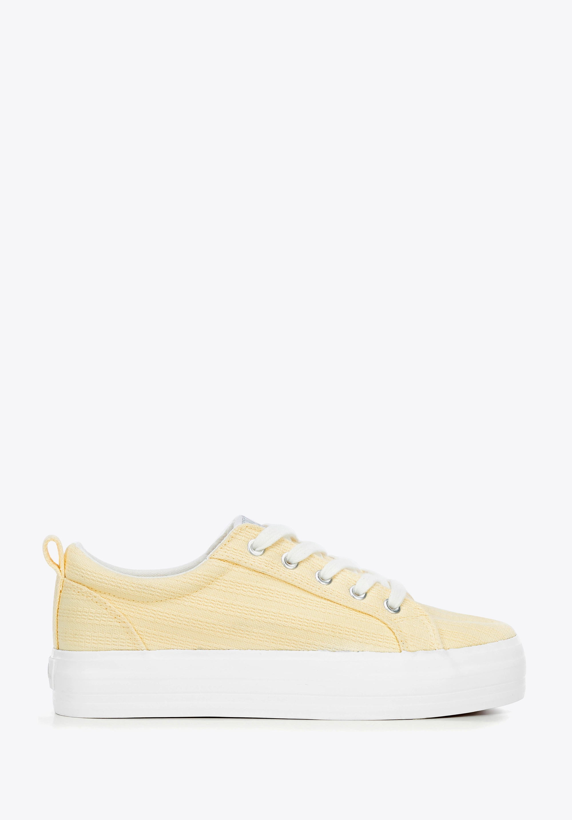 Damskie sneakersy na platformie żółte