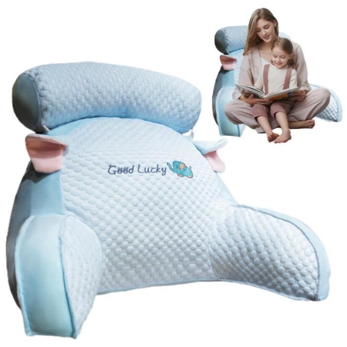 Ice Silk Cute Reading Pillow,Coussin de Dos avec accoudoirs,Coussin de Lecture pour lit,canapé,Coussin de Dossier avec accoudoirs