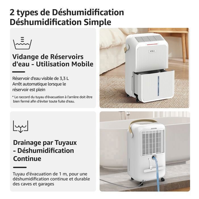 Deshumidificador de compresor - PD22SC - 16 L/día - Pantalla táctil LED - 45 m²