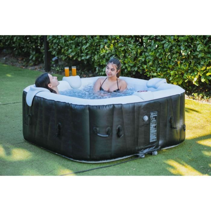 Ospazia Square Inflatable Spa - 4 Persons - 130 Micro-Jets - 40°C