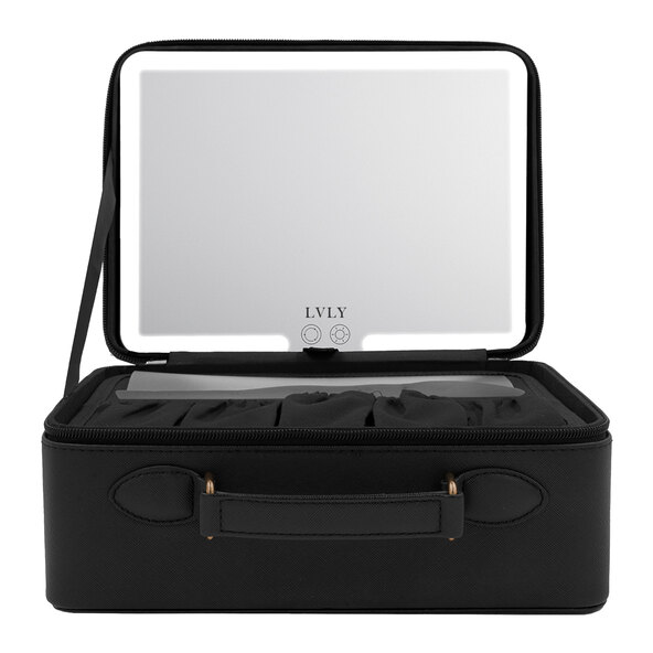 Make-upkoffer met LED-spiegel, inclusief accessoires
