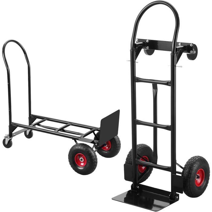 TEENO Chariot Diable Pliable, Roues à Bande de roulement Souple,Hauteur réglable 80-112cm,Capacité de Charge de 150kg