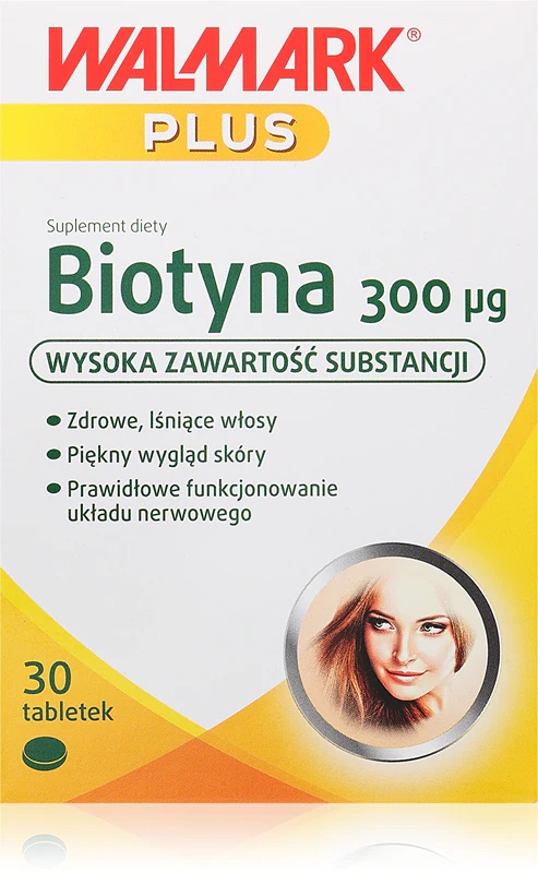 Walmark Biotin 300 µg tablete prehranskega dopolnila za lepe lase, kožo in nohte