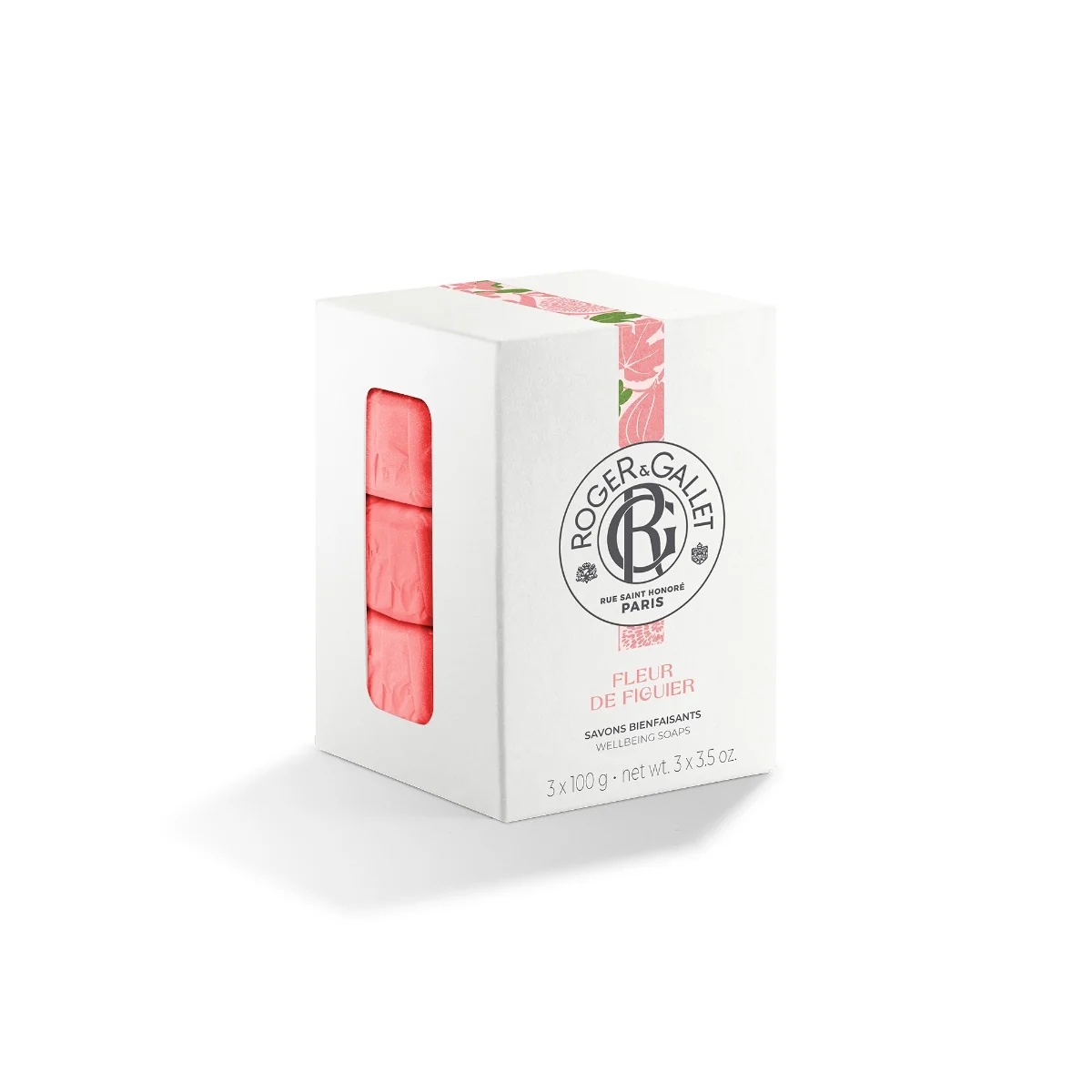 ROGER & GALLET R&G Fleur de Figuier zeep in een doosje, 3 stuks, 100 g, voor handen en lichaam