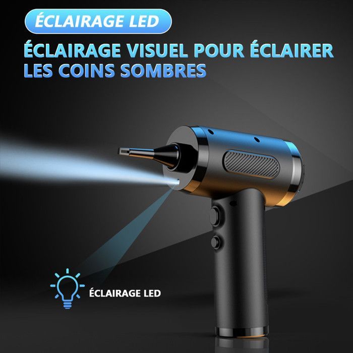 Soplador de aire comprimido - GPFOUEA - Soplador de polvo inalámbrico - 3 velocidades - 110.000 RPM - 6000 mAh
