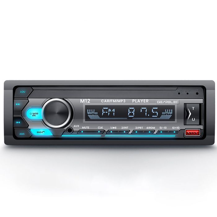 Radio para coche Bluetooth, unidad de radio para coche Bluetooth compatible con USB/AUX/SD/TF/MP3, iluminación de 7 colores, radio para coche de 4x60W 1 DIN