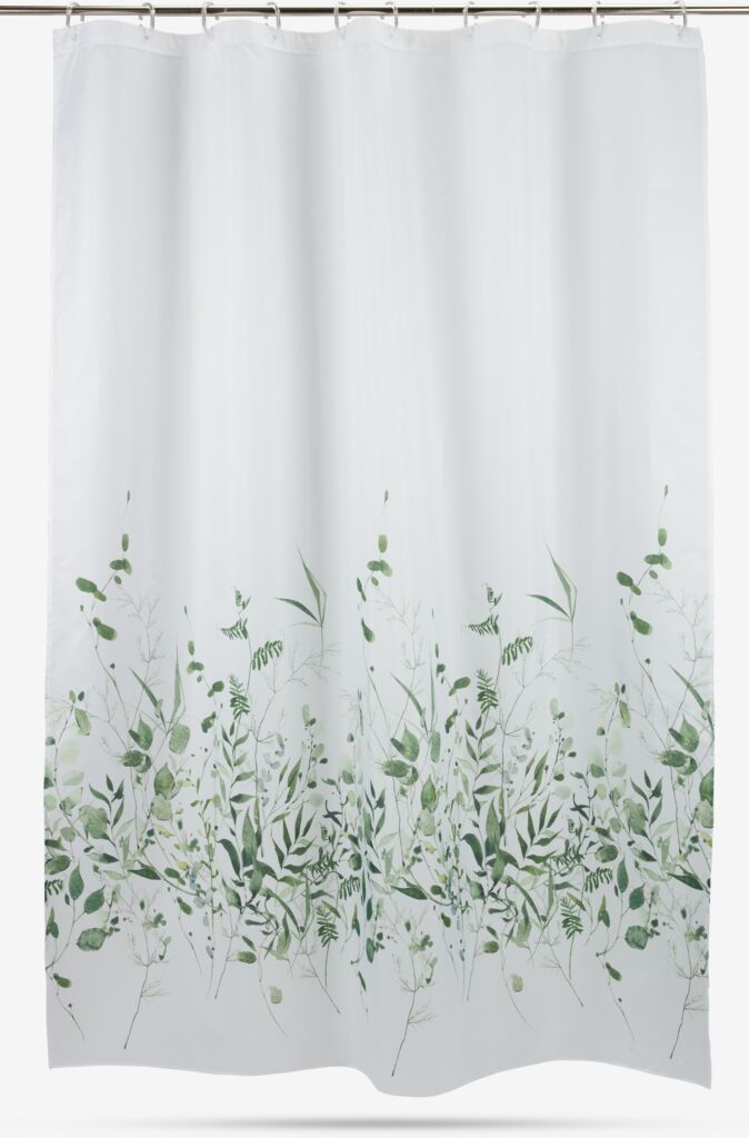 FILIPSTAD plus FILIPSTAD dušas aizkars 150x200 cm balts un zaļš
