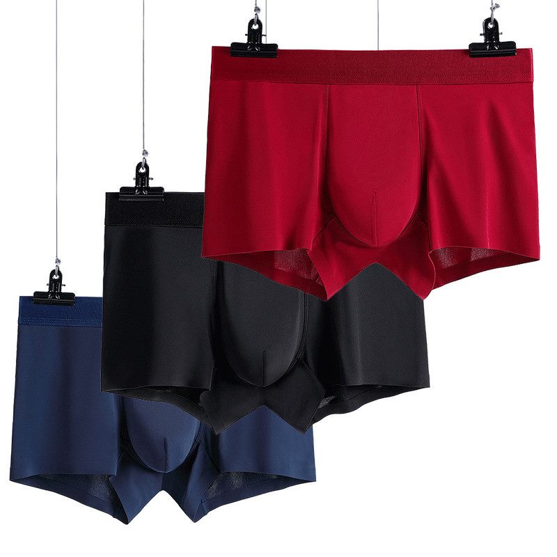 Mutande di lusso mercerizzate molto sottili, boxer gay in nylon e seta, intimo senza cuciture elasticizzato a doppia tasca, intimo da uomo