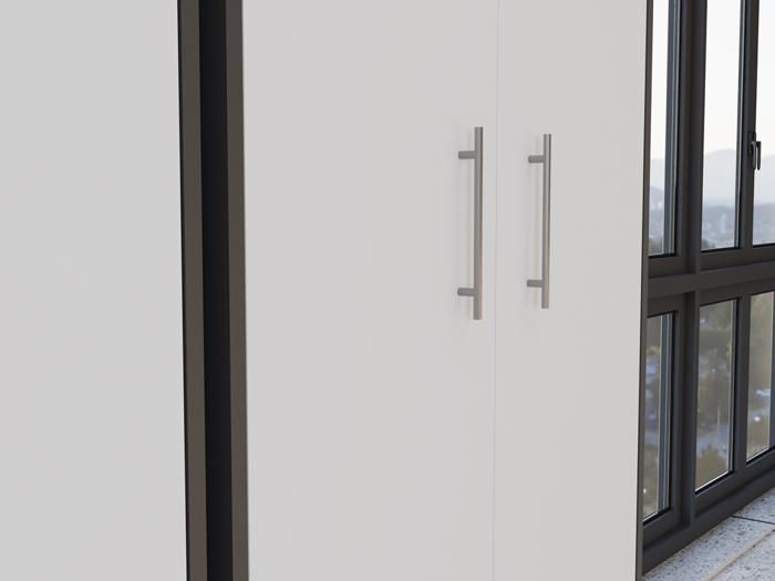 PARLA - Armario de 6 estantes - 180x74x35cm - Mueble de almacenamiento - Roble y blanco