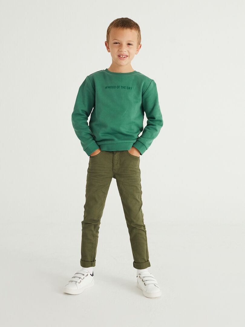 Skinny broek met vijf zakken - Groen