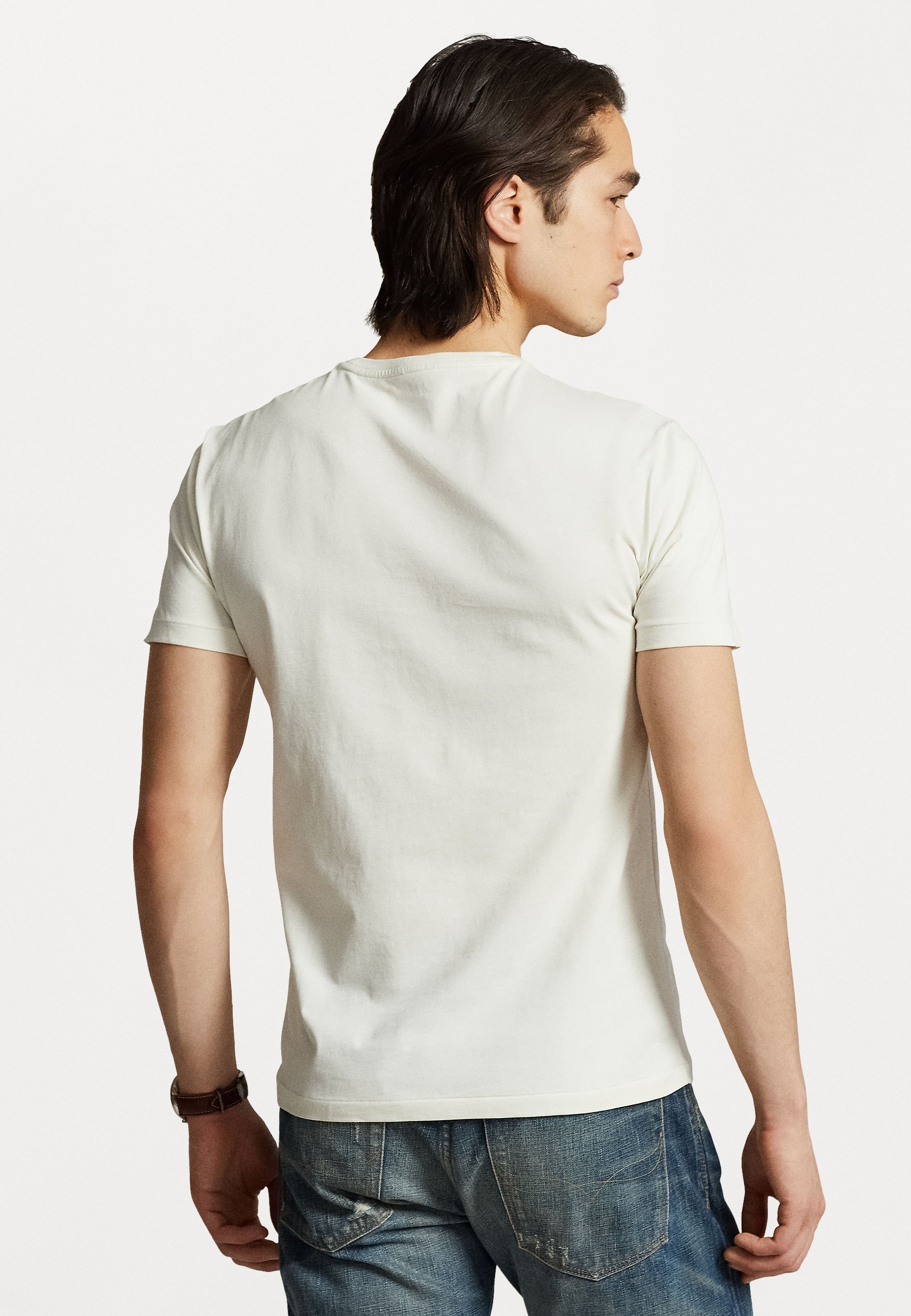 Polo Ralph Lauren CUSTOM SLIM FIT JERSEY CREWNECK T-SHIRT - T-shirt basic - color crema pergamena