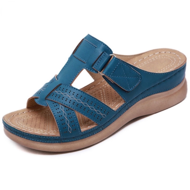 Summer Women Wedge Sandals Premium Orthopedic Open Toe Sandals Vintage Anti slip Leather Casual Female Platform Retro Shoes