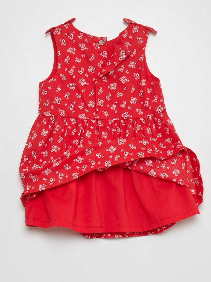 Vestido sem mangas com estampa - VERMELHO