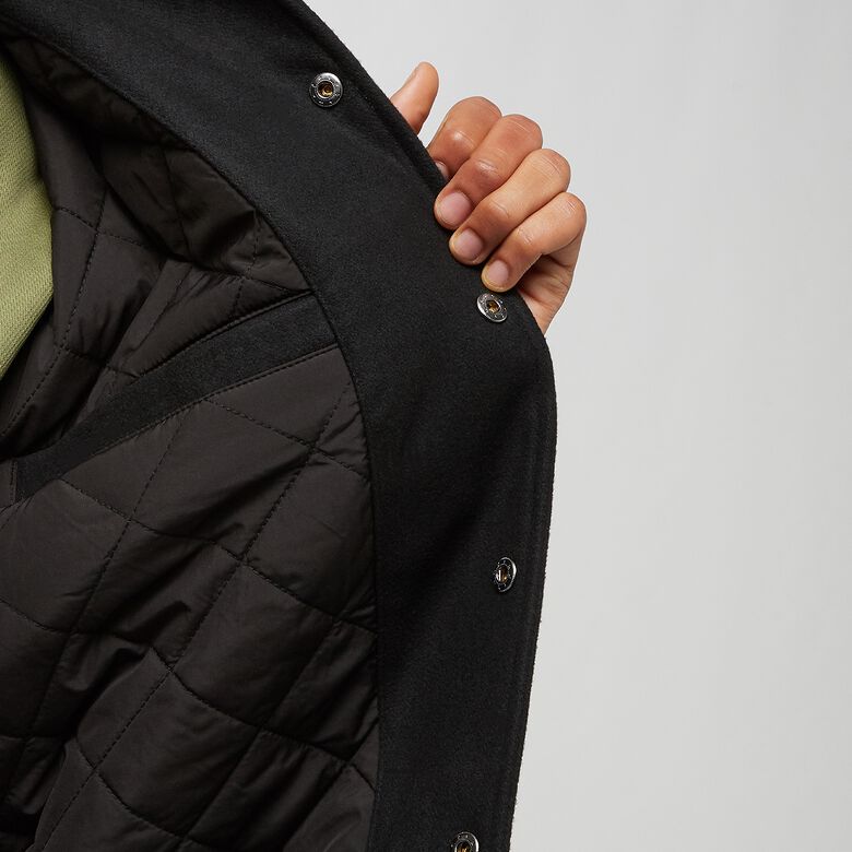 Sudadera con capucha de malla con diseño de bloques universitarios