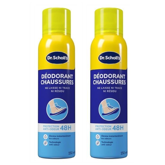 Lot de 2 Déodorants Chaussures Anti-Odeurs 48h 150 ml