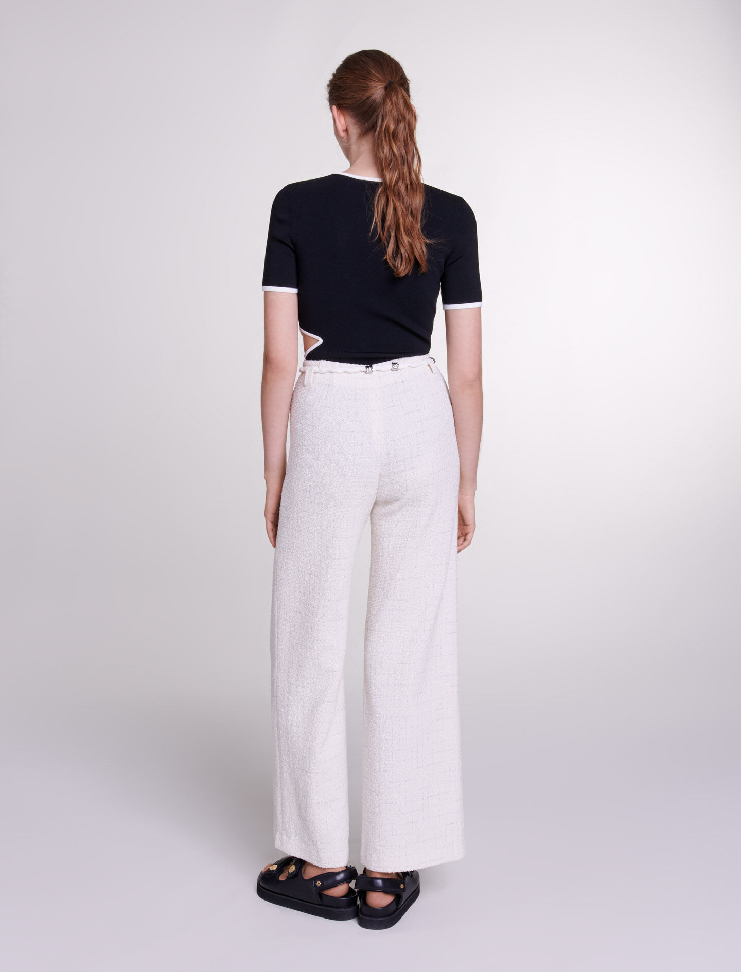 Broek van metallic tweeddraad - Raw