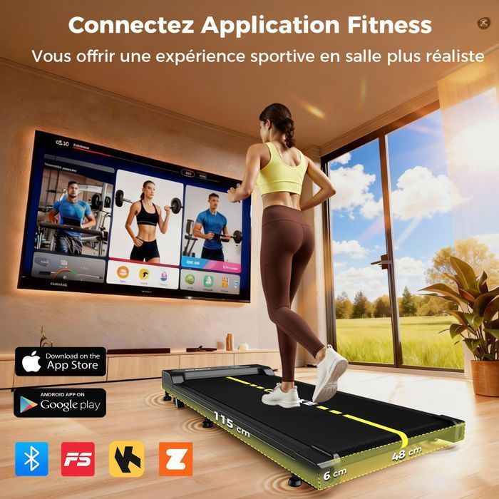 Walking Treadmill, Running Treadmill with Speakers, 9% Incline, 2.75HP Motor, Speed 1–10km/h, Bluetooth App