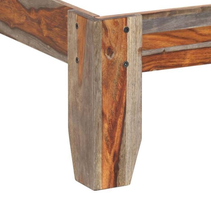 Gris 200 x 200 cm - Cama de madera - Carga máxima 150 kg - Estructura de cama - Colchón no incluido - Madera maciza 200x200 cm 005_346576