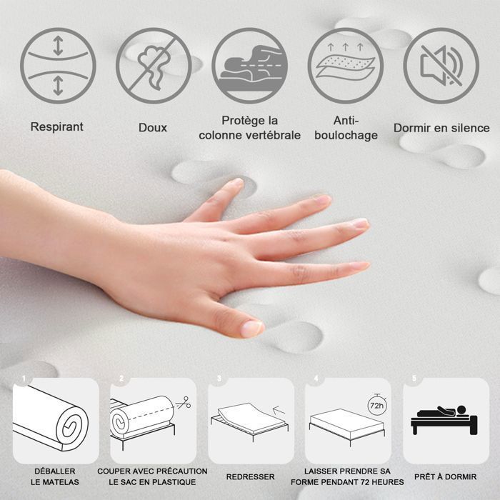 2er-Set Schaumstoffmatratzen, 90 x 190 cm, 16 cm dick – DEWINNER® – Wendbar erhältlich, Memory-Schaum