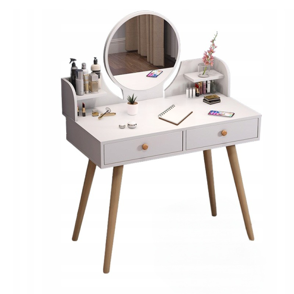 Toaletka z lustrem biała duża loft 80 cm