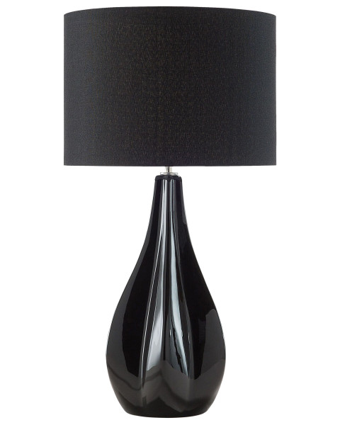 Lampka nocna stołowa porcelana 60cm czarna