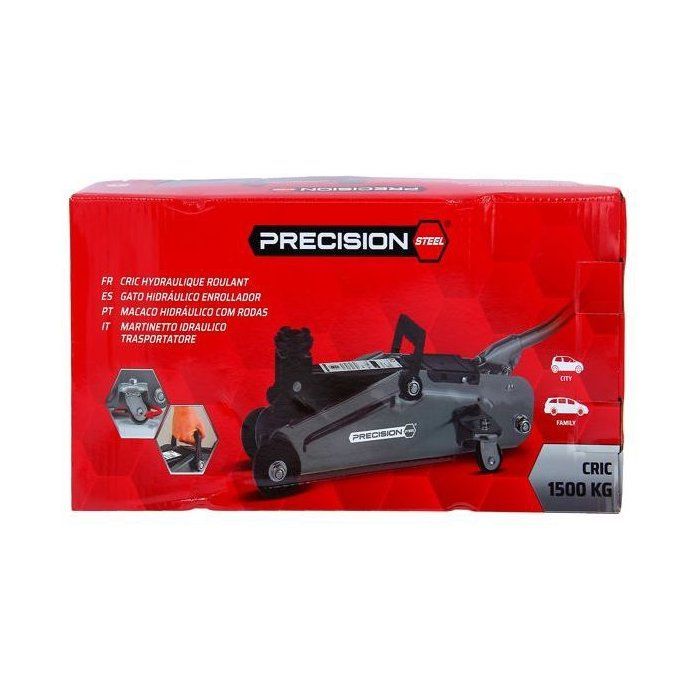 Cric hydraulique rouleur 1,5T - PRECISION STEEL - Levage de 135 mm à  330 mm