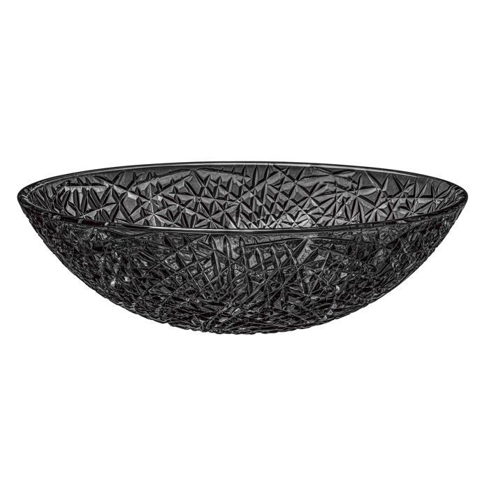 Mai & Mai Lavabo à Poser en Verre Lave-Mains Vasque Ovale à Poser Lavabo Gris pour Salle de Bain WC d'Invités 50,5x36x15,5 cm Min05