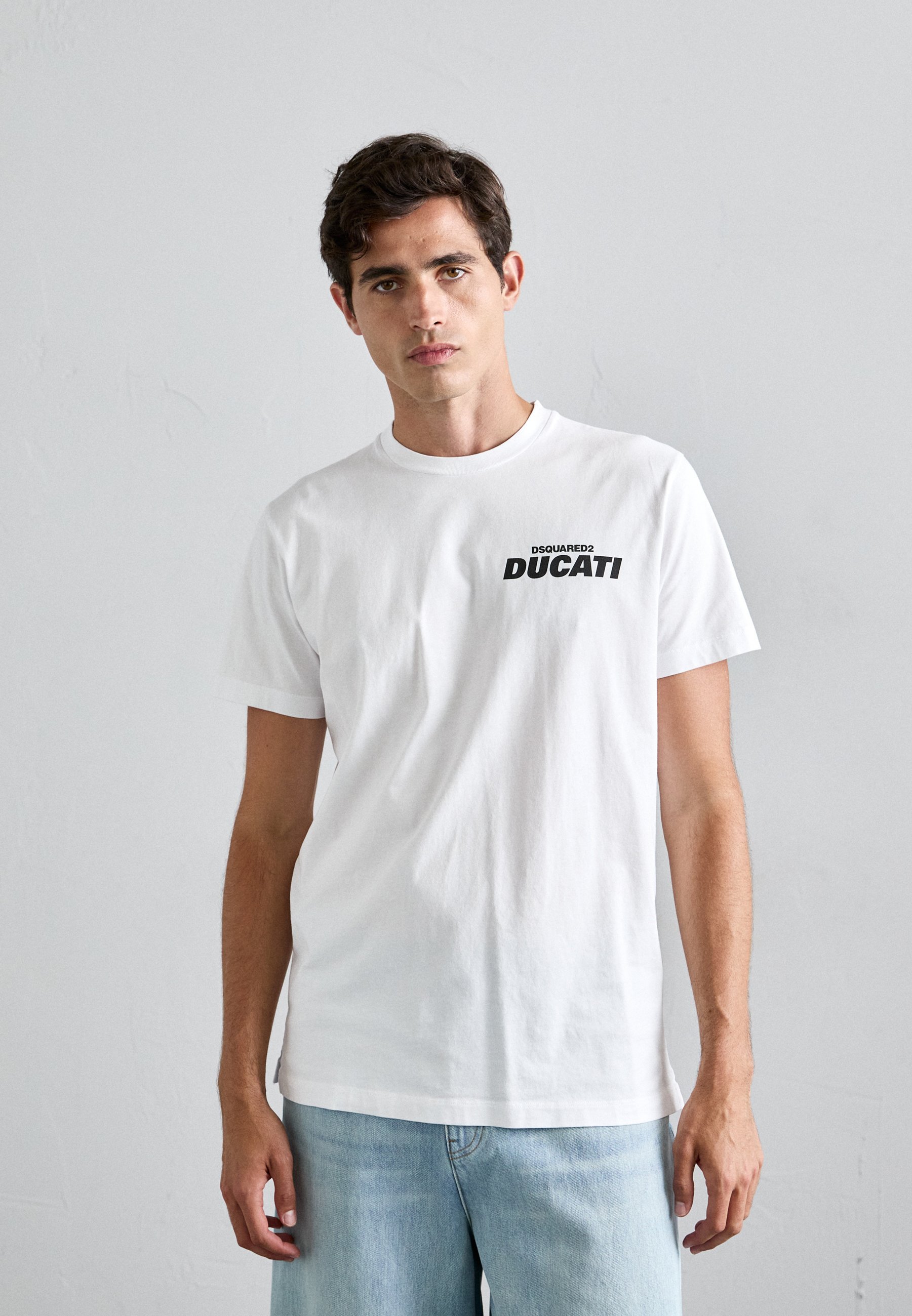 Dsquared2 DUCATI CIGARETTE FIT T-shirt - T-shirt met print - wit