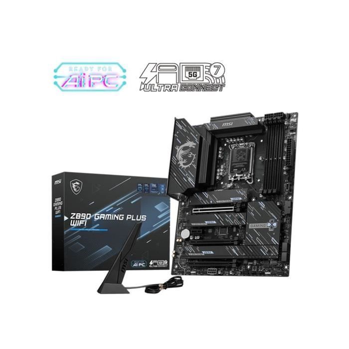 Scheda madre - MSI - Z890 GAMING PLUS WIFI - Wi-Fi 7, LAN 5G, Thunderbolt 4, PCIe 5.0, Intel Core Ultra