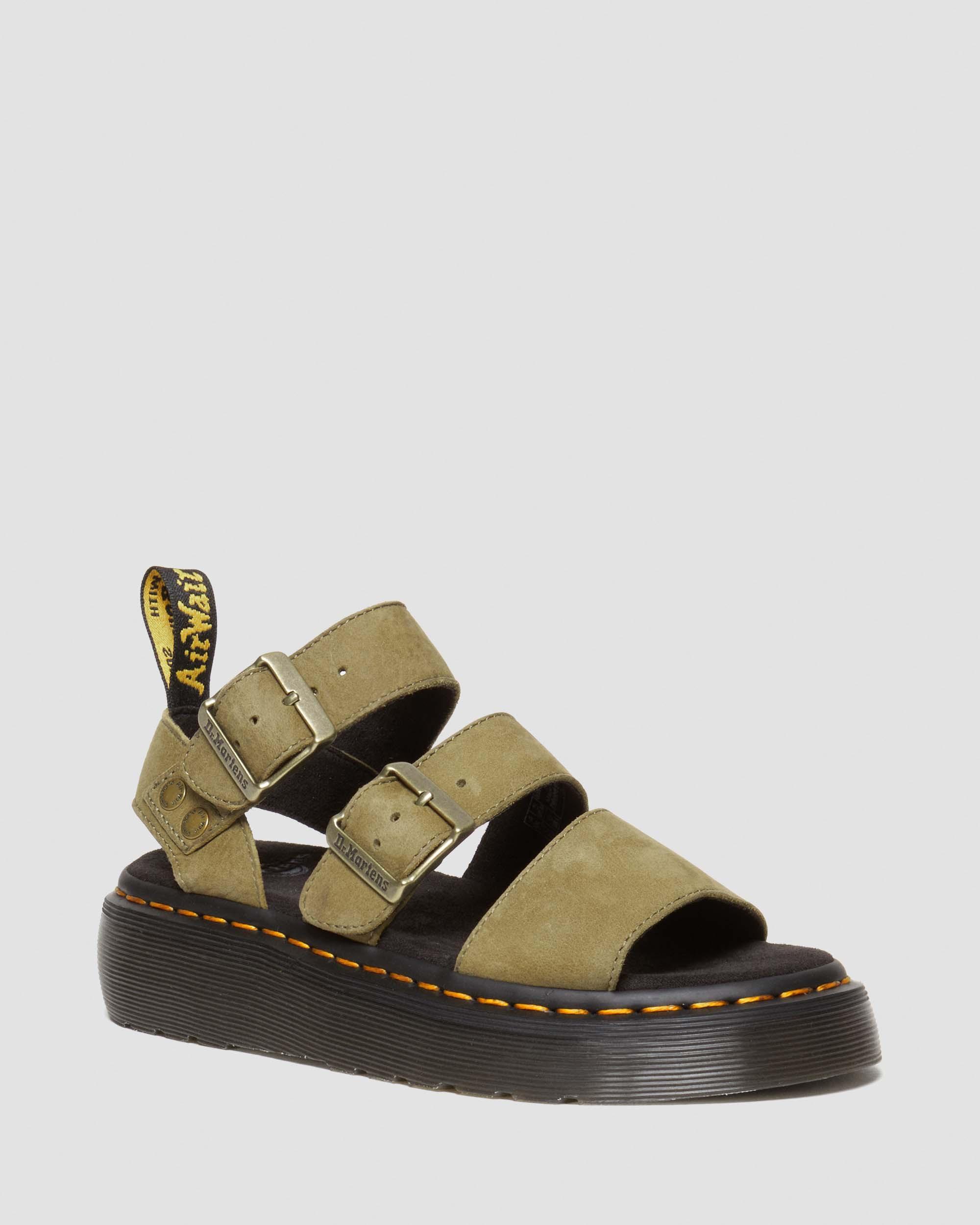 Gryphon Tumbled Nubuck Leder Plateausandalen