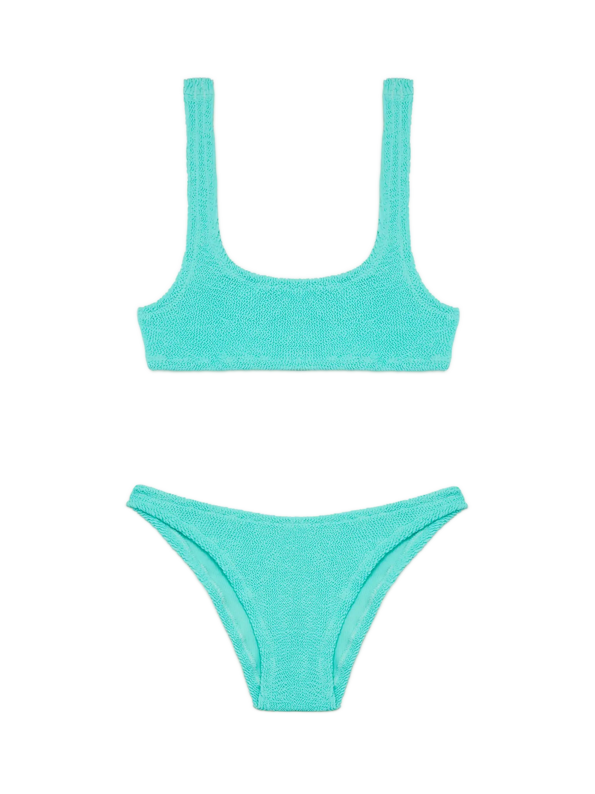 Naima Elise driehoekbikini in aquagroene kreukelstof