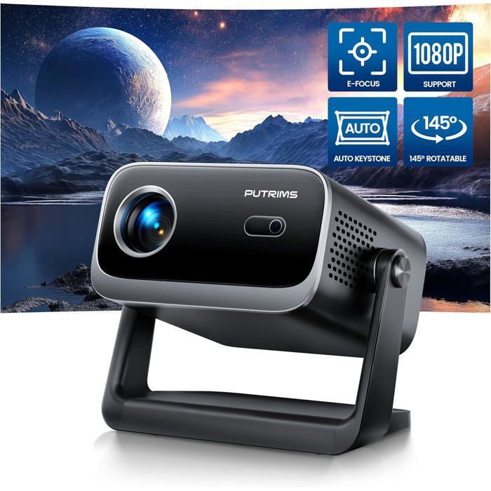 Mini Vidéoprojecteur - COMPTOIR DES PARISIENNES - PUTRIMS S28 - 20000 Lumens - 1080P - Wifi Bluetooth