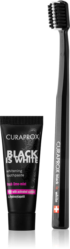 Conjunto de cuidados dentais Curaprox Black is White