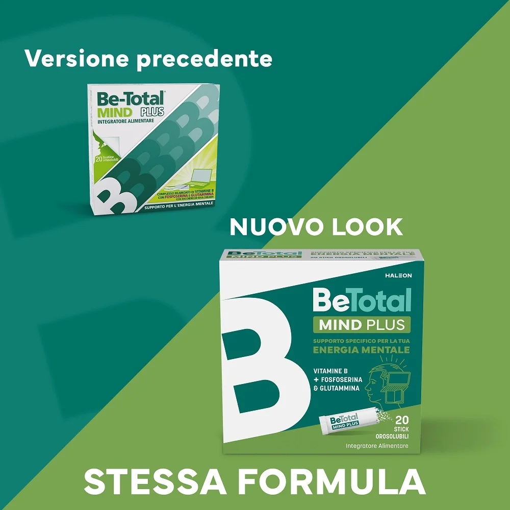 BE-TOTAL Be-Total Mind Plus 20 sachets Complément alimentaire Vitamine B Phosphosérine Glutamine Fatigue mentale