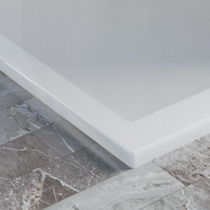 Receveur de douche rectangle acrylique Flower Ultraslim 80x140x4 cm